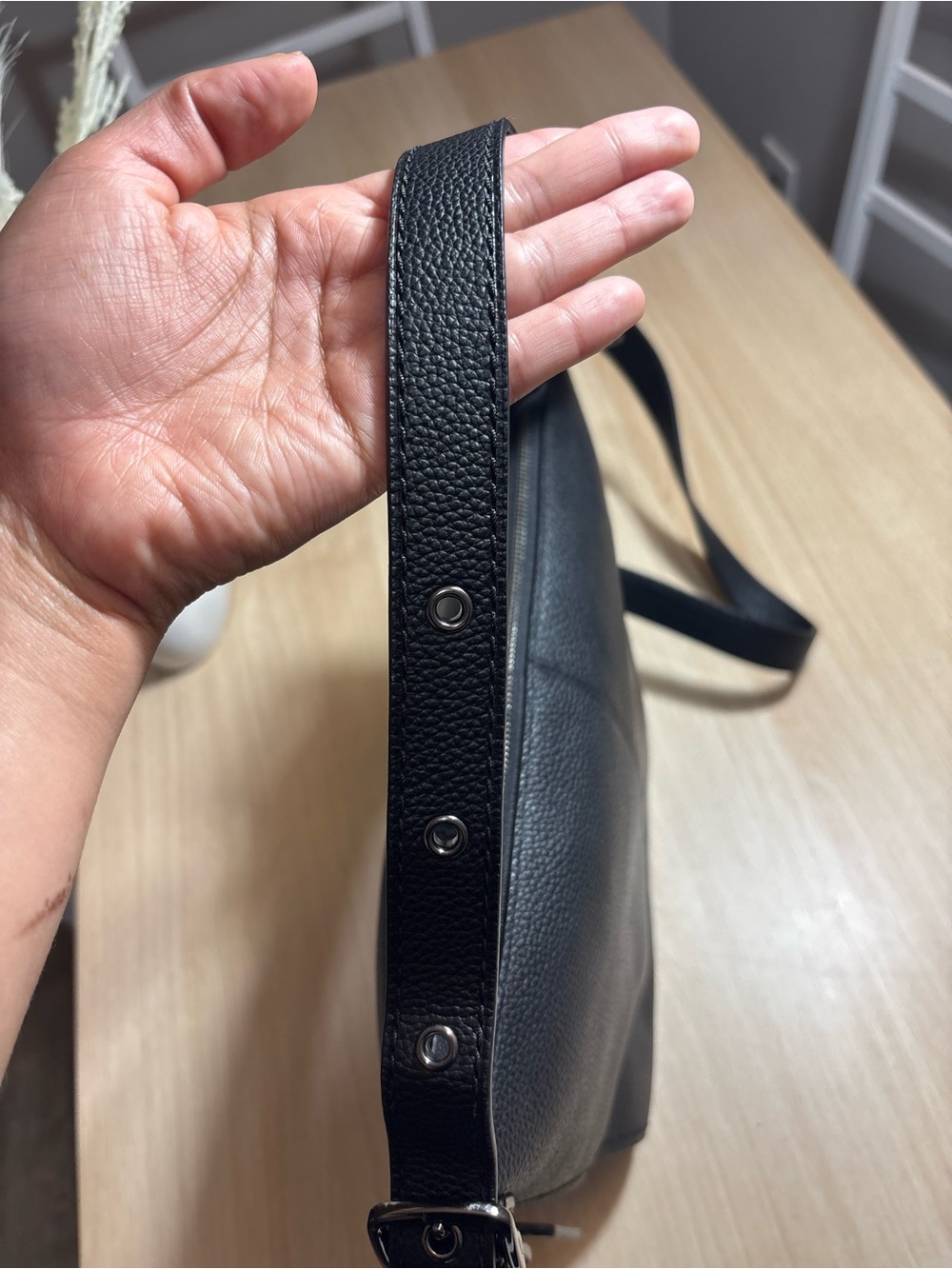Coach Black Pebbled Leather Crossbody Bag with Silver Logo - Picture 7 of 15